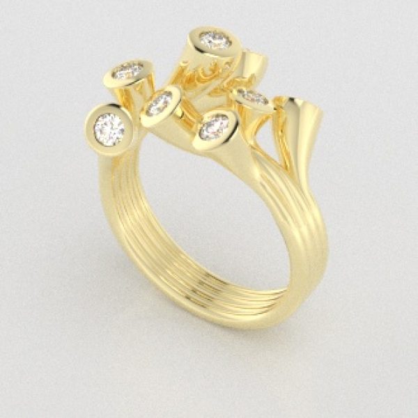 Verlovingsringen Geelgoud 9 karaat Moissanite PR0001