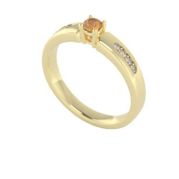 Verlovingsringen Geelgoud 9 karaat Saffier Geel Diamant PR0003