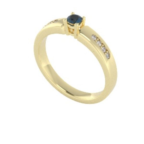 Verlovingsringen Geelgoud 9 karaat Topaas London Blauw Diamant PR0003