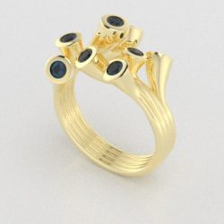 Verlovingsringen Geelgoud 9 karaat Topaas London Blauw PR0001
