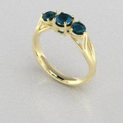 Verlovingsringen Geelgoud 9 karaat Topaas London Blauw PR0002