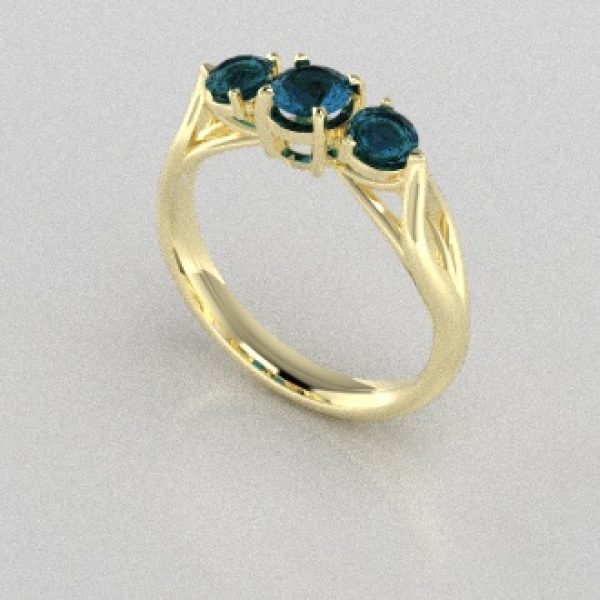 Verlovingsringen Geelgoud 9 karaat Topaas London Blauw PR0002
