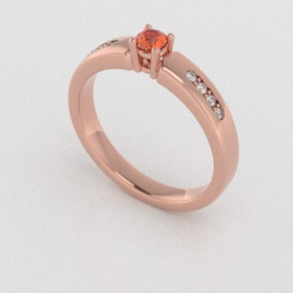 Verlovingsringen Rosegoud 14 karaat Citrien Diamant PR0003