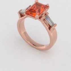Verlovingsringen Rosegoud 14 karaat Citrien Diamant PR0005
