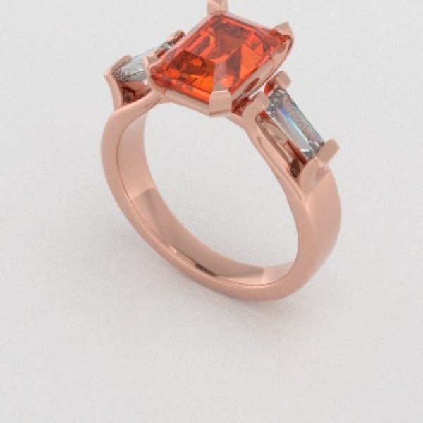 Verlovingsringen Rosegoud 14 karaat Citrien Diamant PR0005