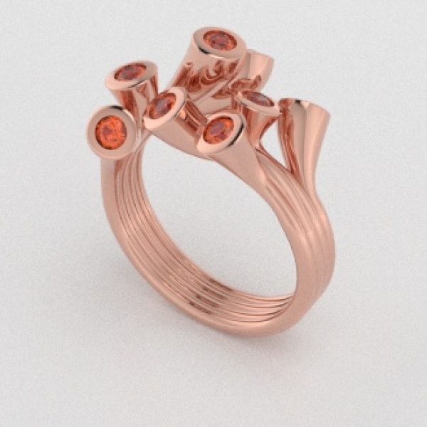 Verlovingsringen Rosegoud 14 karaat Citrien PR0001