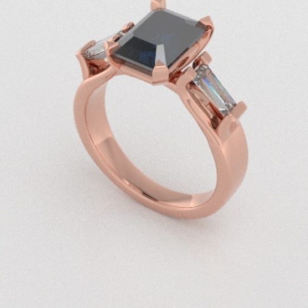 Verlovingsringen Rosegoud 14 karaat Diamant Blauw PR0005