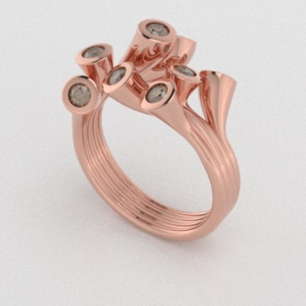 Verlovingsringen Rosegoud 14 karaat Diamant Bruin PR0001