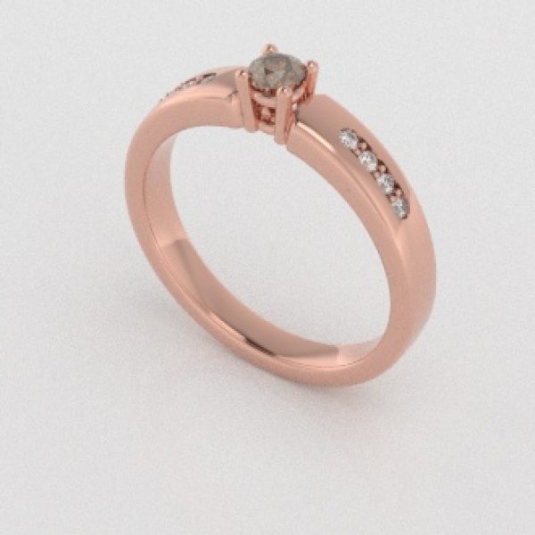 Verlovingsringen Rosegoud 14 karaat Diamant Bruin PR0003
