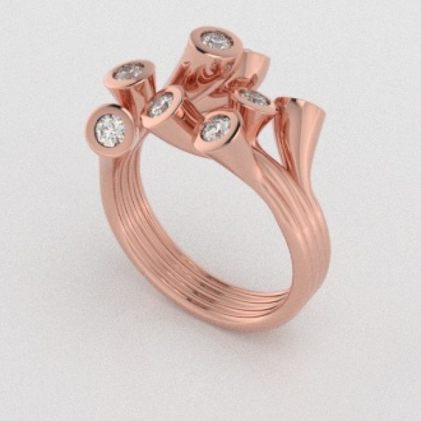 Verlovingsringen Rosegoud 14 karaat Diamant PR0001