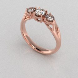 Verlovingsringen Rosegoud 14 karaat Diamant PR0002