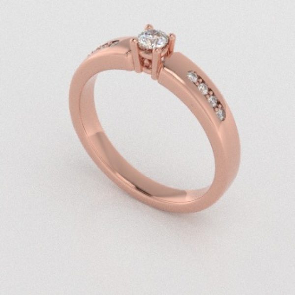Verlovingsringen Rosegoud 14 karaat Diamant PR0003