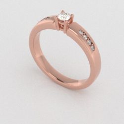 Verlovingsringen Rosegoud 14 karaat Moissanite Diamant PR0003