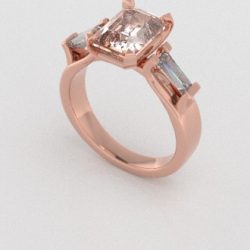 Verlovingsringen Rosegoud 14 karaat Moissanite Diamant PR0005