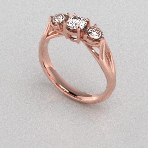 Verlovingsringen Rosegoud 14 karaat Moissanite PR0002