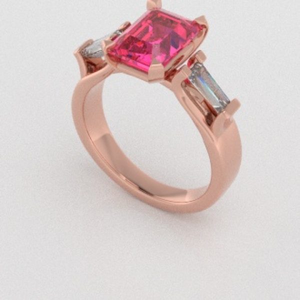 Verlovingsringen Rosegoud 14 karaat Saffier Roze Diamant PR0005