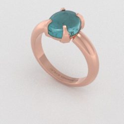Verlovingsringen Rosegoud 14 karaat Toermalijn Blauw  PR0004