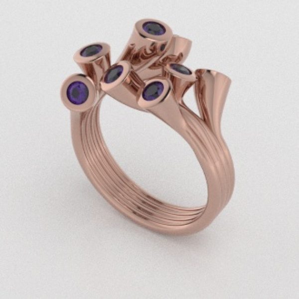 Verlovingsringen Rosegoud 18 Karaat Amethist PR0001