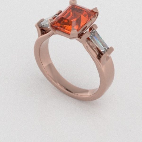 Verlovingsringen Rosegoud 18 Karaat Citrien Diamant PR0005