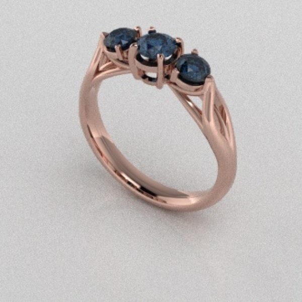 Verlovingsringen Rosegoud 18 Karaat Diamant Blauw PR0002