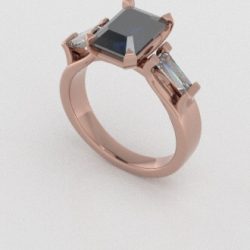 Verlovingsringen Rosegoud 18 Karaat Diamant Blauw PR0005