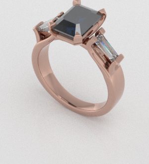 Verlovingsringen Rosegoud 18 Karaat Diamant Blauw PR0005