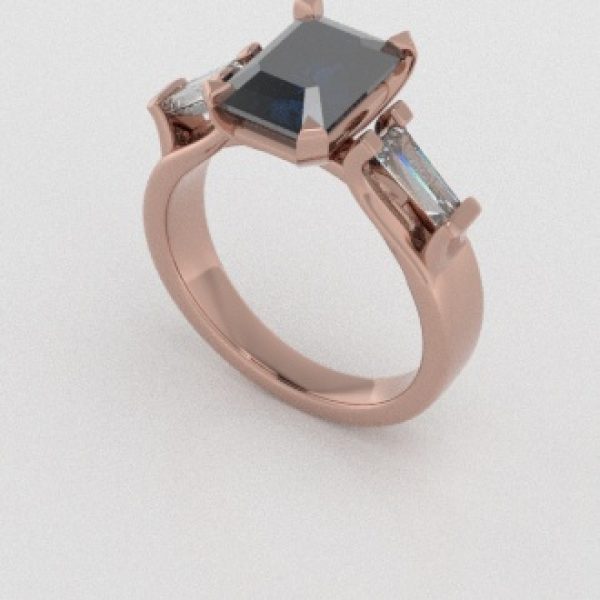 Verlovingsringen Rosegoud 18 Karaat Diamant Blauw PR0005