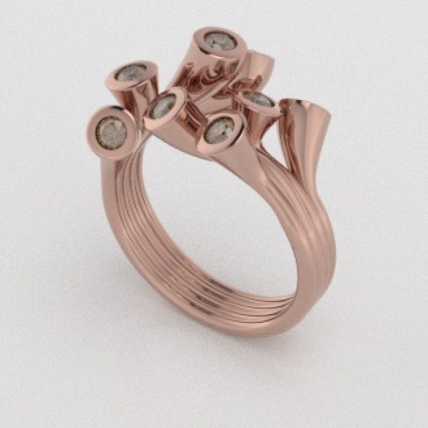 Verlovingsringen Rosegoud 18 Karaat Diamant Bruin PR0001