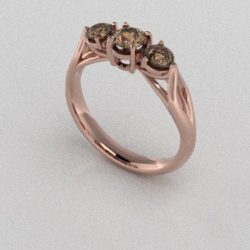 Verlovingsringen Rosegoud 18 Karaat Diamant Bruin PR0002