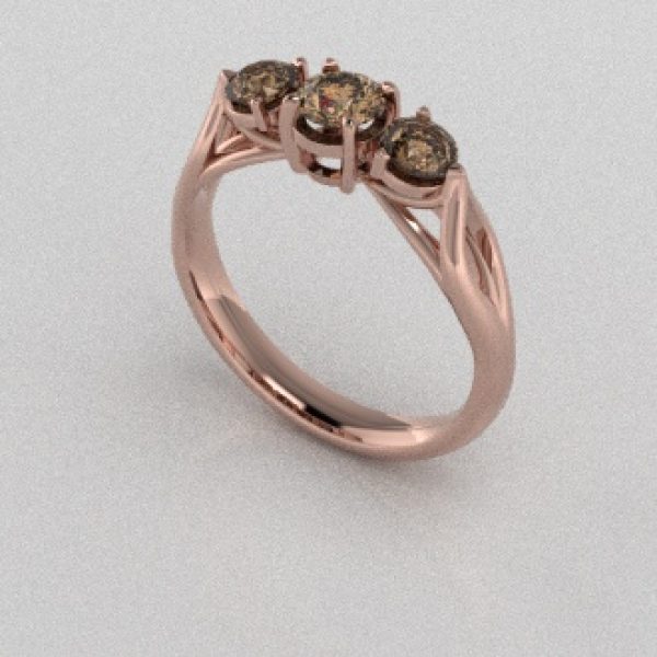 Verlovingsringen Rosegoud 18 Karaat Diamant Bruin PR0002