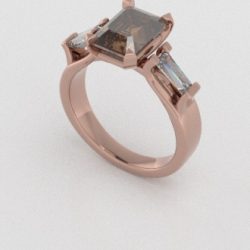 Verlovingsringen Rosegoud 18 Karaat Diamant Bruin PR0005