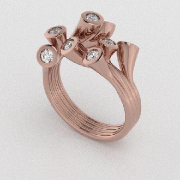 Verlovingsringen Rosegoud 18 Karaat Diamant PR0001