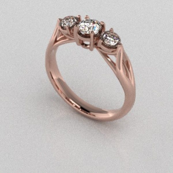 Verlovingsringen Rosegoud 18 Karaat Diamant PR0002