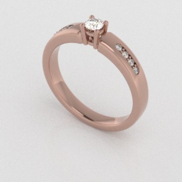 Verlovingsringen Rosegoud 18 Karaat Moissanite Diamant PR0003