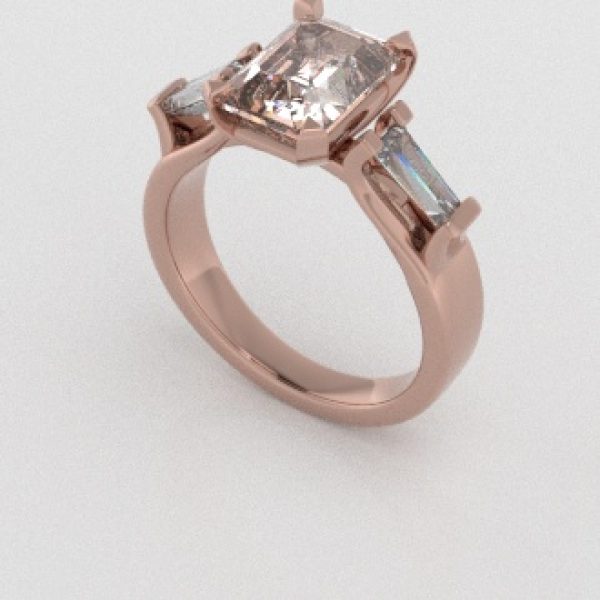 Verlovingsringen Rosegoud 18 Karaat Moissanite Diamant PR0005