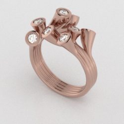 Verlovingsringen Rosegoud 18 Karaat Moissanite PR0001