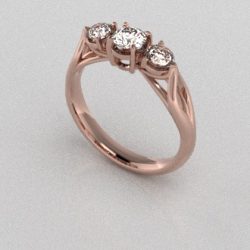 Verlovingsringen Rosegoud 18 Karaat Moissanite PR0002