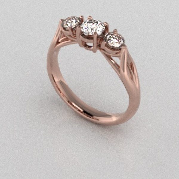 Verlovingsringen Rosegoud 18 Karaat Moissanite PR0002