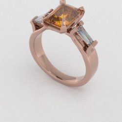 Verlovingsringen Rosegoud 18 Karaat Saffier Geel Diamant PR0005