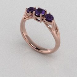 Verlovingsringen Rosegoud 18 Karaat Saffier Paars PR0002