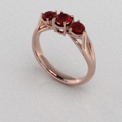 Verlovingsringen Rosegoud 18 Karaat Saffier Rood PR0002