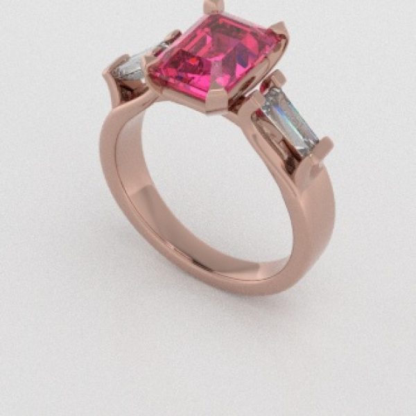 Verlovingsringen Rosegoud 18 Karaat Saffier Roze Diamant PR0005