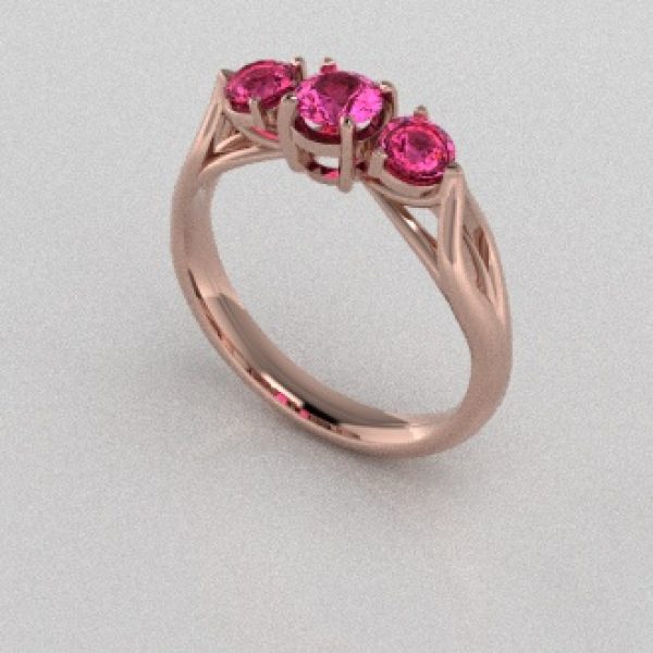 Verlovingsringen Rosegoud 18 Karaat Saffier Roze PR0002