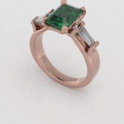 Verlovingsringen Rosegoud 18 Karaat Smaragd Diamant PR0005