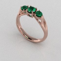 Verlovingsringen Rosegoud 18 Karaat Smaragd PR0002