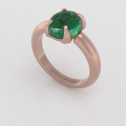 Verlovingsringen Rosegoud 18 Karaat Toermalijn Groen  PR0004