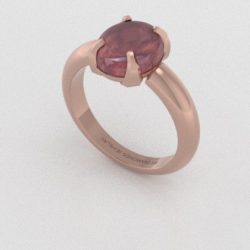 Verlovingsringen Rosegoud 18 Karaat Toermalijn Roze  PR0004