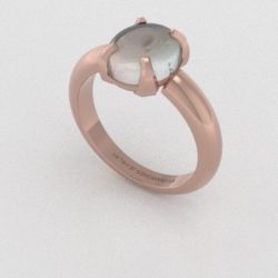 Verlovingsringen Rosegoud 18 Karaat Toermalijn Wit  PR0004