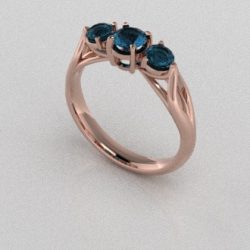 Verlovingsringen Rosegoud 18 Karaat Topaas London Blauw PR0002