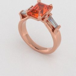 Verlovingsringen Rosegoud 9 karaat Citrien Diamant PR0005